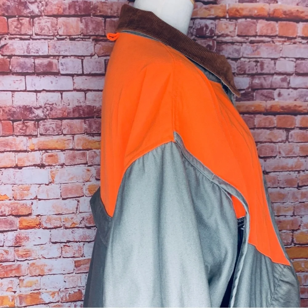 Vintage Dunn’s Supply Orange and Gray Button Down Small Game Hunting Jac…